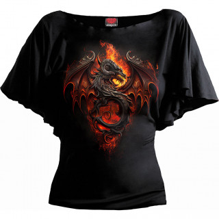 Top femme manches kimono  dragon enfamm "INFERNAL DUEL"