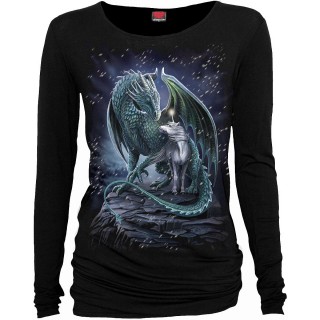 Top femme manches longues  Dragon bleu et Licorne