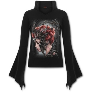 Top manches amples et col haut  reine de la nuit vampire