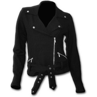 Veste biker femme noire style "METAL STREETWEAR"