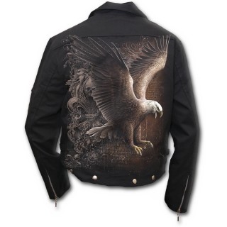 Veste gothique homme avec aigle, fleur de lys et crane