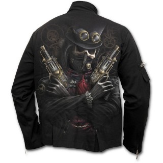 Veste gothique homme avec bandit Steam Punk et crane  rouages