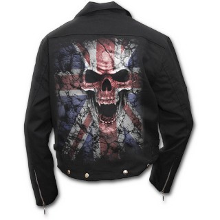 Achat Veste rock homme avec tête de mort sur drapeau Union Jack pas cher