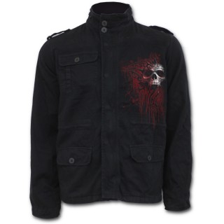 Veste homme militaire  tte de mort et symbole tribal ensanglant