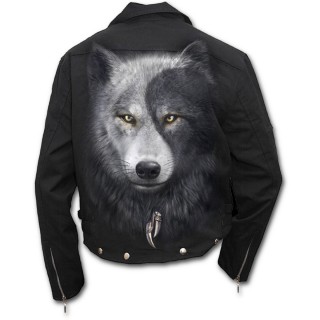 Veste rock homme avec loup inspiration Yin et Yang