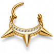 Anneau charni�re doubl� en Titane Dor� � arc de zirconiums et piques