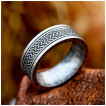 Bague homme viking runique en acier vieilli