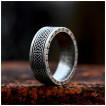 Bague homme viking runique en acier vieilli