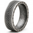 Bague homme viking runique en acier vieilli