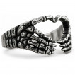 Bague homme gothique à mains squelettes en acier