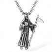 Pendentif homme Faucheuse (La Mort) en acier (chaine incluse)