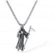 Pendentif homme Faucheuse (La Mort) en acier (chaine incluse)