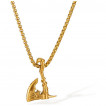 Pendentif homme hache viking dorée en acier à Valknut (chaine incluse)