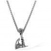 Pendentif homme hache viking en acier à Valknut (chaine incluse)