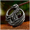 Pendentif viking à loup Fenrir en acier vieilli