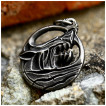 Pendentif viking à loup Fenrir en acier vieilli