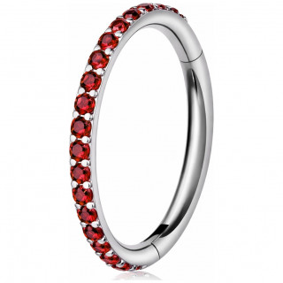 Anneau charni�re Titane � tranche sertie rouge (ASTM F-136)