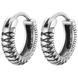 Boucles d'oreilles homme motard en acier style pneu de moto (paire)