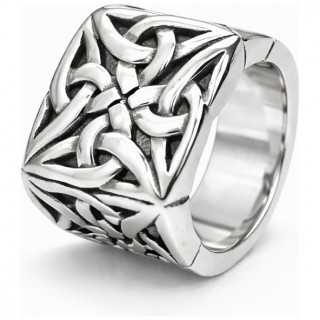 Chevali�re homme celtique en acier � symboles triquetra