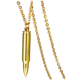 Pendentif acier balle performante dor�e creuse (urne / pilulier)