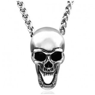 Pendentif gothique Crane de vampire bouche ouverte en acier