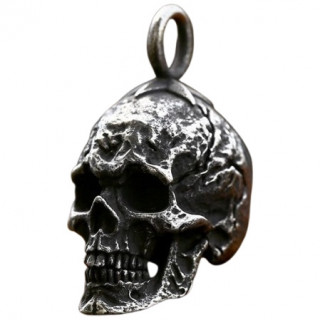 Pendentif homme t�te de mort patibulaire en acier