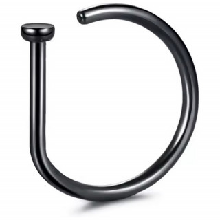 Piercing nez nostril anneau noir � jonc droit en Titane ASTM F-136